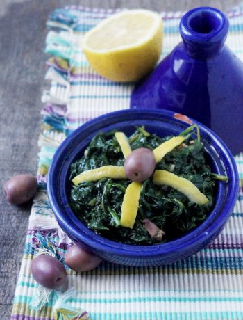 salade marocaine cuite à base de mauve, ou d'épinards